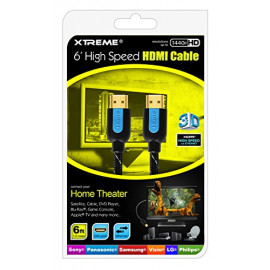 Xtreme Cables 84106 6' High-Speed Braided HDMI Cable With Ethernet