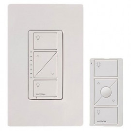 Caseta Wireless Smart Lighting Dimmer Switch and Remote Kit for Wall & Ceiling Lights, P-PKG1W-WH, White, Works with Amazon Alexa