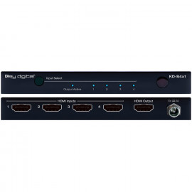 Key Digital KD-S4x1 4 Inputs to 1 Output HDMI Switcher, supports HDR10, HDCP2.2, Ultra HD/4K